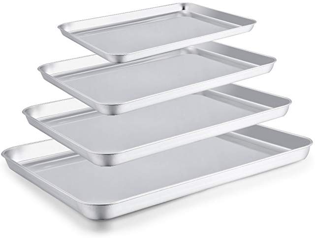4 sizes stainless steel baking sheets