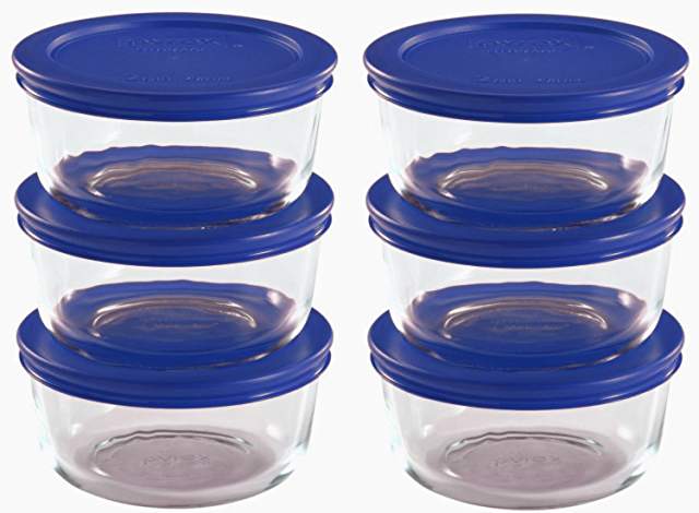 6 round glass storage containers